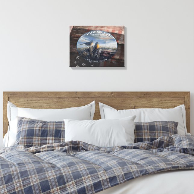 Robins USA Canvas Print (Insitu(Bedroom))