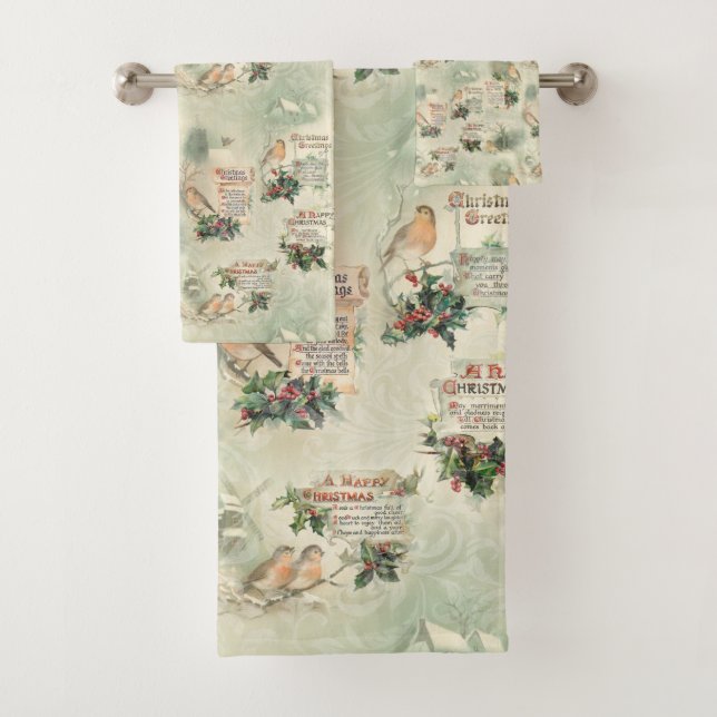 Robins vintages et voeux de Noël (En situation)