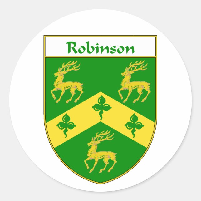 Robinson Coat of Arms/Family Crest Classic Round Sticker (Front)
