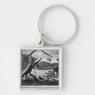 Robinson Crusoe carrying away Keychain