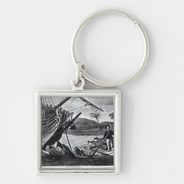 Robinson Crusoe carrying away Keychain (Front)