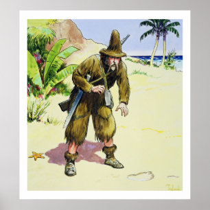 Robinson Crusoe, from 'Peeps into the Past', publi Poster