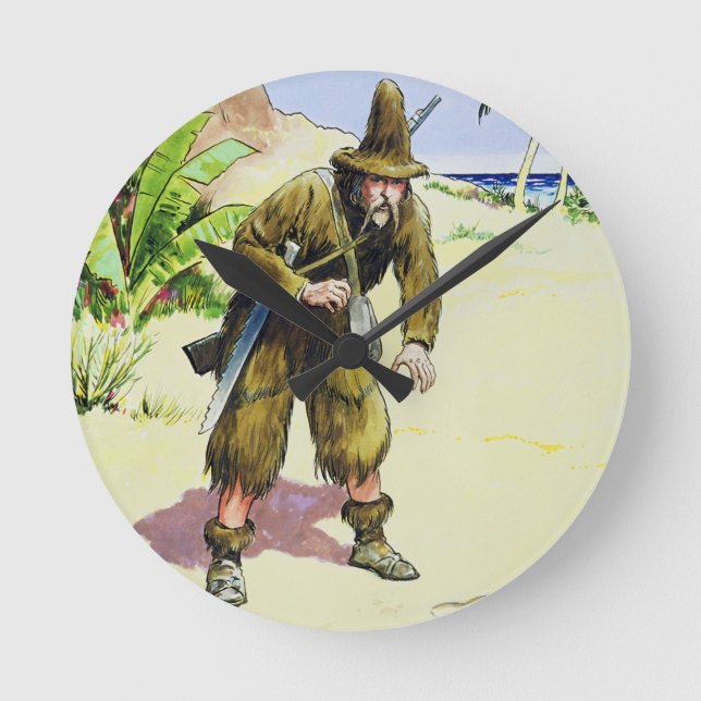 Robinson Crusoe, from 'Peeps into the Past', publi Round Clock (Front)