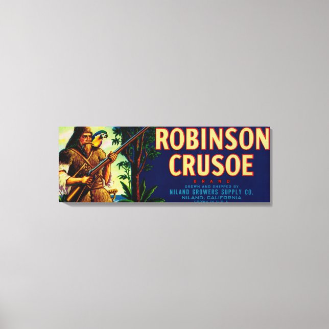 Robinson Crusoe Melon LabelNiland, CA Canvas Print (Front)