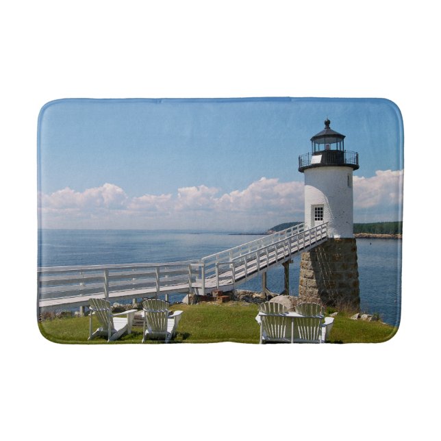 Robinson Point Lighthouse, Maine Large Bath Mat (Front)