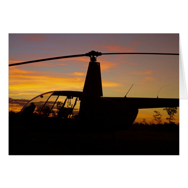 Robinson R44 helicopter at sunset (Front Horizontal)