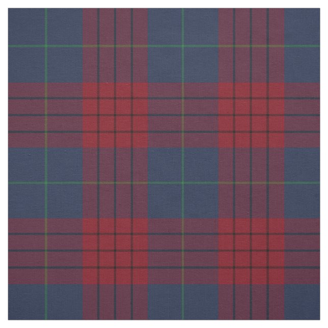 Robinson Tartan Navy Blue and Red Irish Plaid Fabric (Swatch)