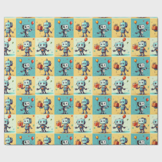 Robo Birthday Wrapping Paper