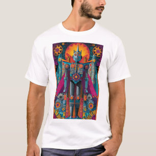 Robo Deity Mandala — Ornate Symmetry Sci-Fi Poster T-Shirt