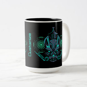 Robo Skull Two-Tone Coffee Mug