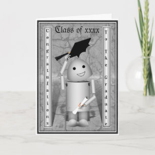 Robo-x9 Graduate - Caps Off in Celebration Card