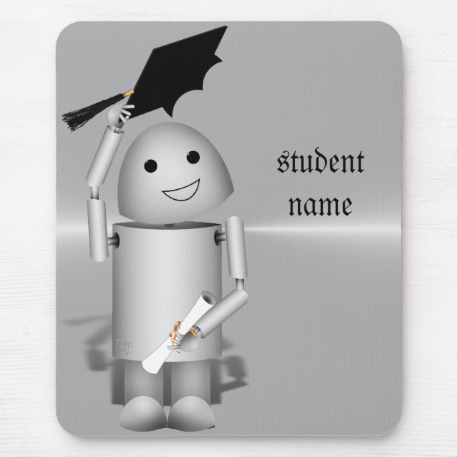Robo-x9 Graduate - Caps Off in Celebration Mouse Pad (Front)
