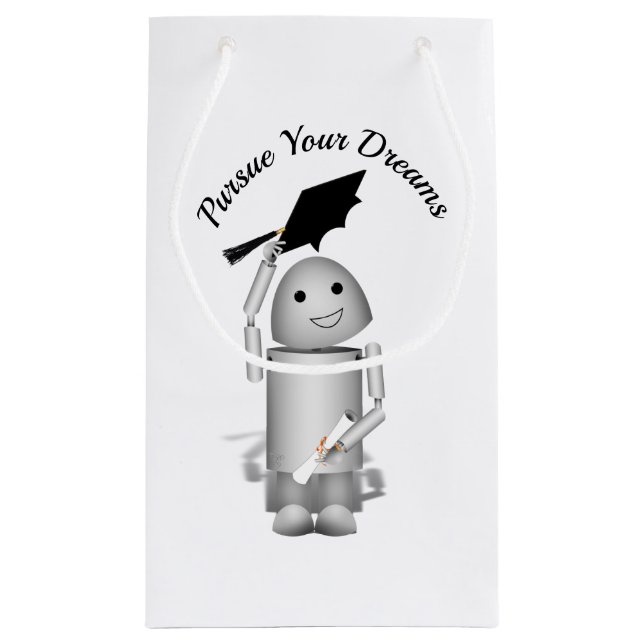 Robo-X9 Robot Grad Cap Graduation Small Gift Bag (Back)