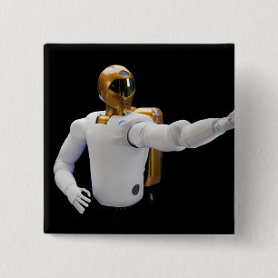 Robonaut 2, a dexterous, humanoid astronaut hel 2 inch square button