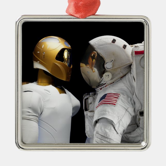 Robonaut 2, a dexterous, humanoid astronaut hel 3 metal ornament (Front)