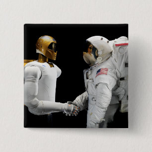 Robonaut 2, a dexterous, humanoid astronaut hel 4 2 inch square button