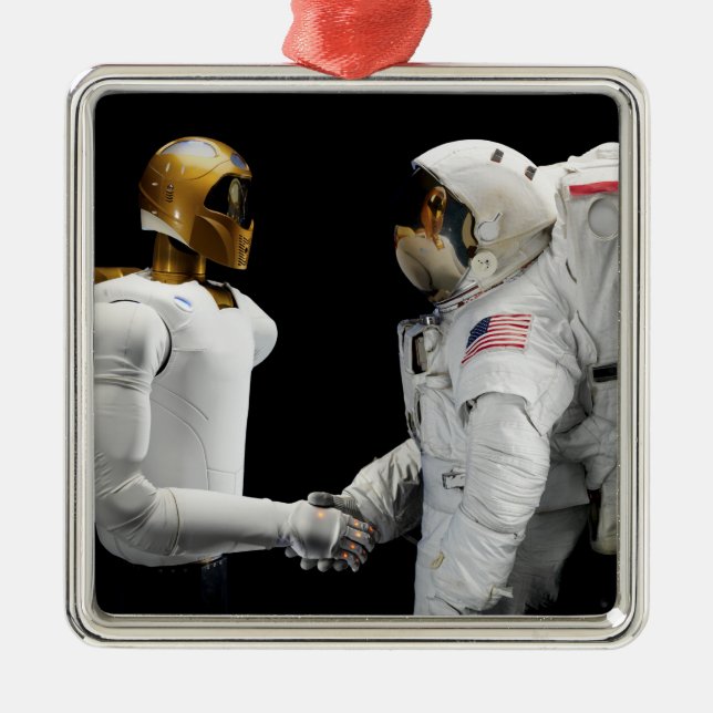 Robonaut 2, a dexterous, humanoid astronaut hel 4 metal ornament (Front)