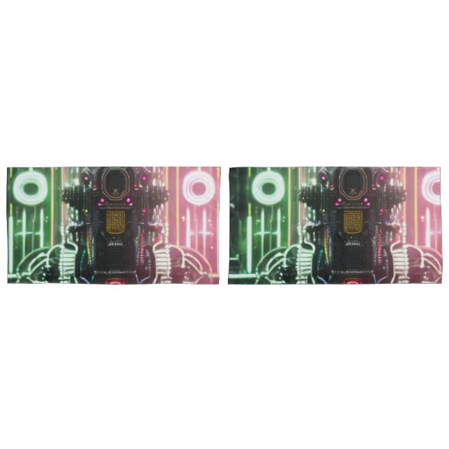 Robot 1 king pillowcases 2 sided pair (Front-Set)
