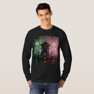  Robot 1 men black long sleeve T-shirt