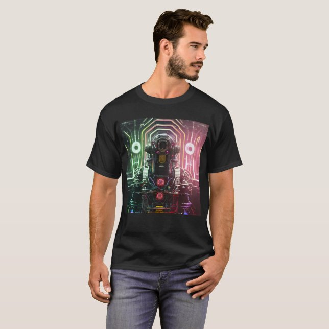  Robot 1 men black T-shirt (Front Full)