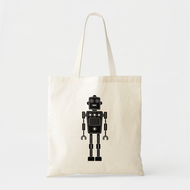 Robot 270620/011 - Black and White Tote Bag (Front)