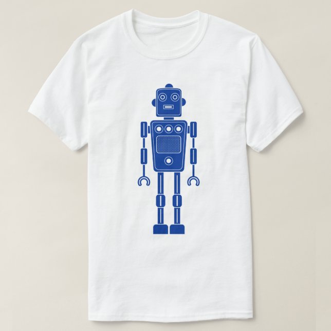 Robot 270620/011 - Navy Blue and White T-Shirt (Design Front)