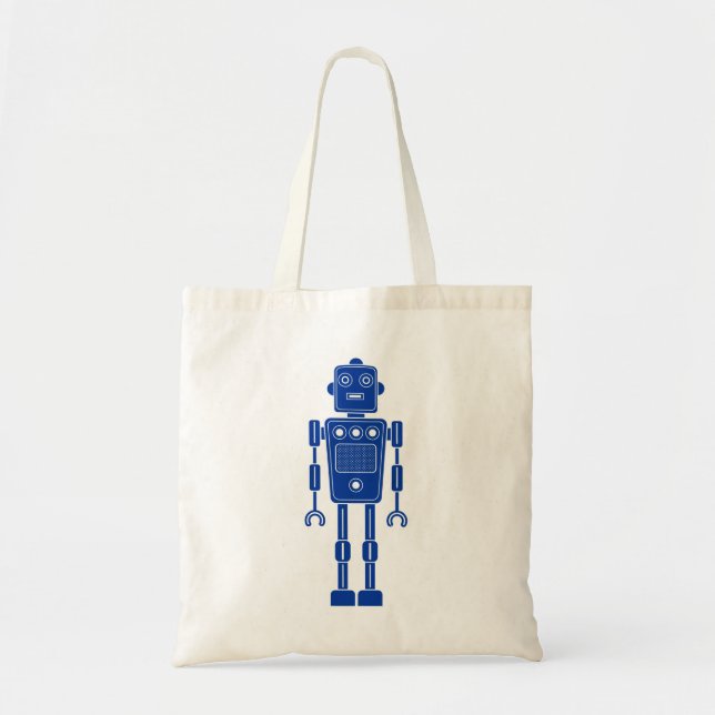 Robot 270620/011 - Navy Blue and White Tote Bag (Front)