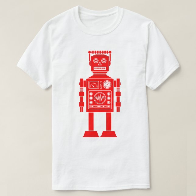 Robot 270620/06 - T-shirt rouge et blanc (Design devant)