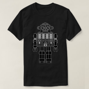 Robot 270620/08 - Black and White T-Shirt