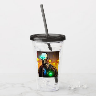 Robot 2 black smoke acrylic tumbler