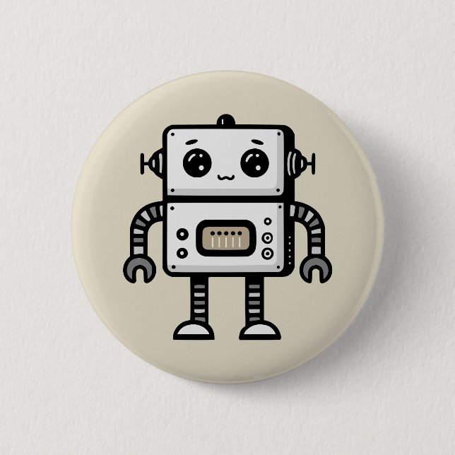 Robot 2 Inch Round Button (Front)