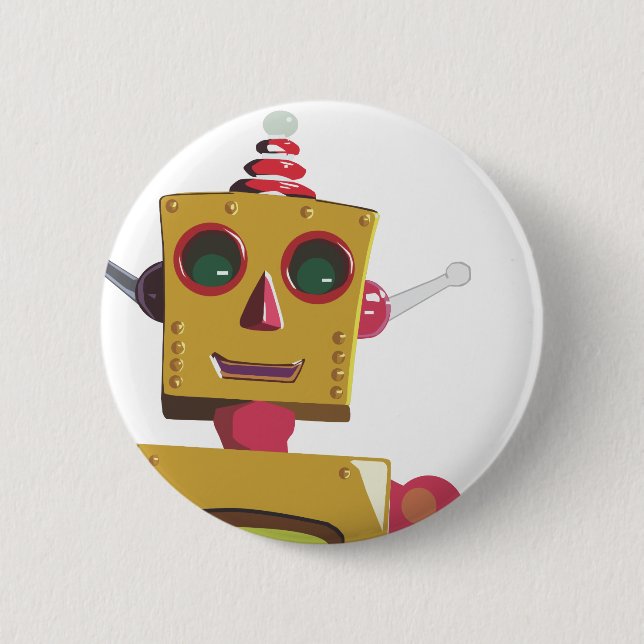 Robot 2 Inch Round Button (Front)