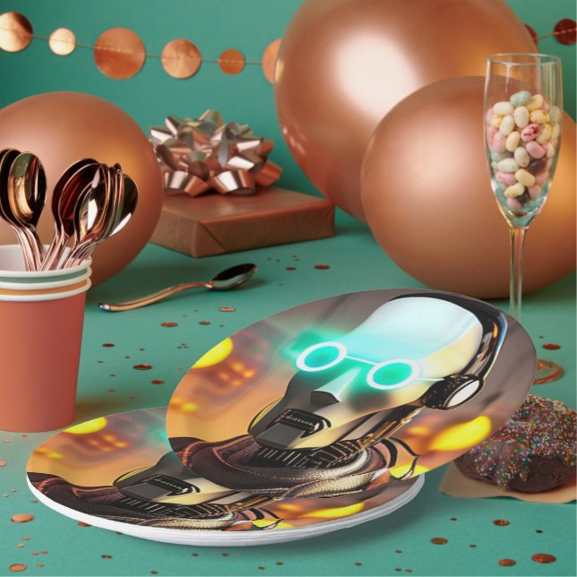 Robot 2 large paper plates (Multi)