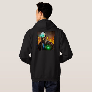 Robot 2 men black hooded sweatshirt back