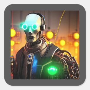 Robot 2 square stickers