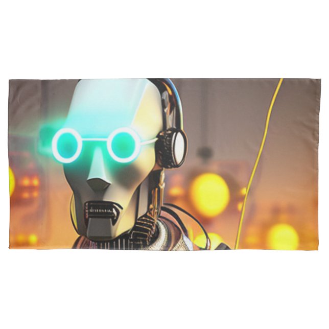 Robot 2 white king pillowcase (Front)