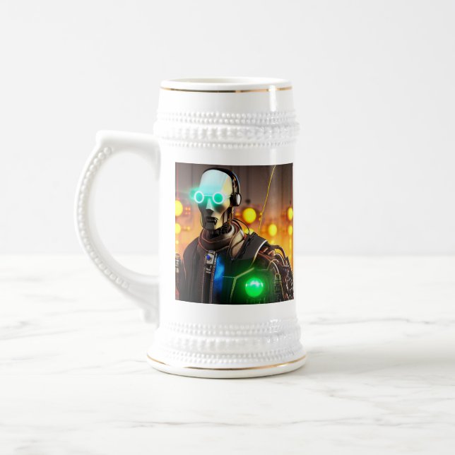 Robot 2 white stein gold trim (Left)