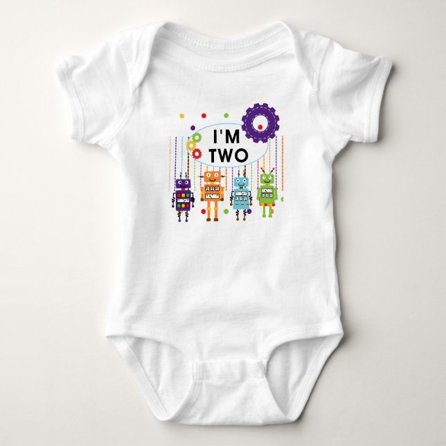 Robot 2nd Birthday tshirts and Gifts (Front)