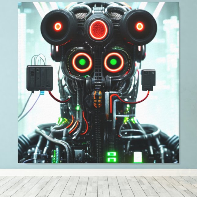 Robot 3 canvas print (Insitu(Wood Floor))