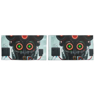 Robot 3 king pillowcases 2 sided pair