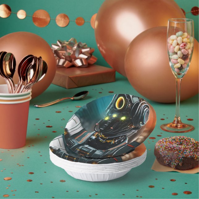 Robot 3 paper bowls paper plate (Multi)