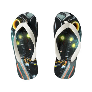 Robot 3 toddler flip flops