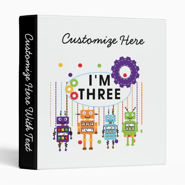 Robot 3rd Birthday T shirts and Gifts Binder (Front/Spine)