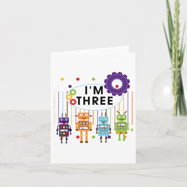 Robot 3rd Birthday T shirts and Gifts Card (Front)