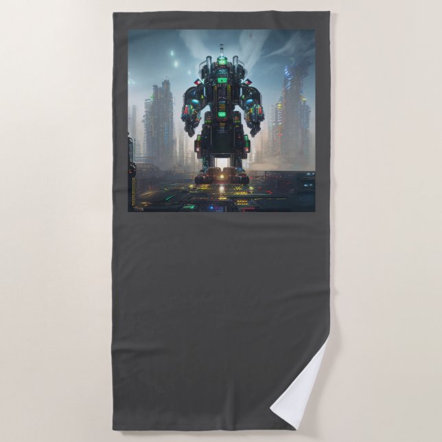 Robot 4 beach towel (Front)