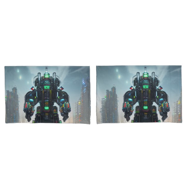 Robot 4 blanc standard taies d'oreiller paire (devant-Set)