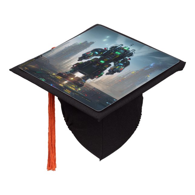 Robot 4 graduation cap (Angled)