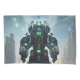 Robot 4 grey standard pillowcase