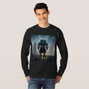 Robot 4 hommes manches longues noires T-shirt
