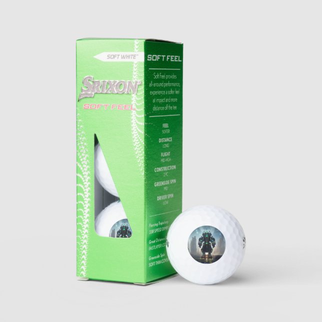 Robot 4 Srixon Soft Feel golf balls 3 pk (Packaging)